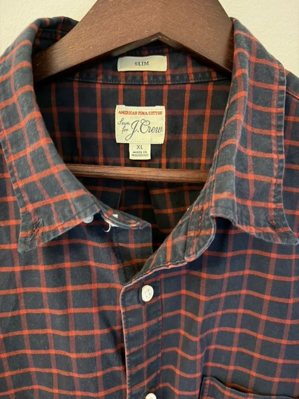 Men’s J.Crew Slim Plaid Button Down Shirt XL